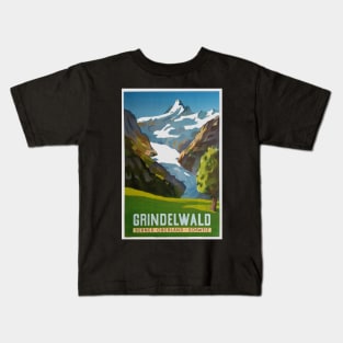 Grindelwald, Switzerland, Ski Poster Kids T-Shirt